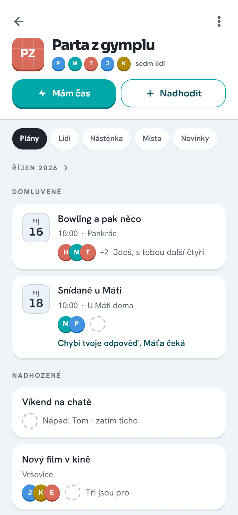 Plány party: domluvený bowling a nadhozené akce