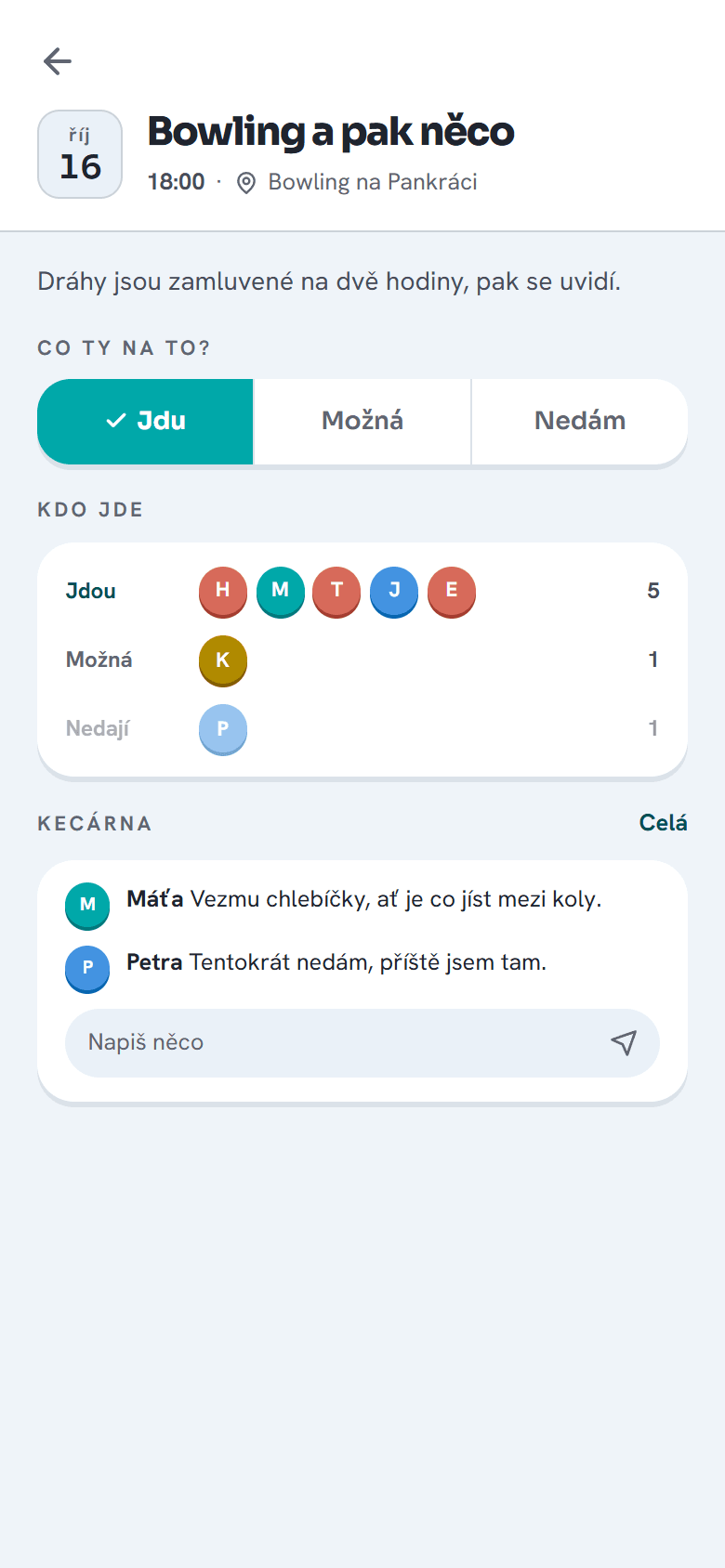 Domluvená akce a kdo dorazí